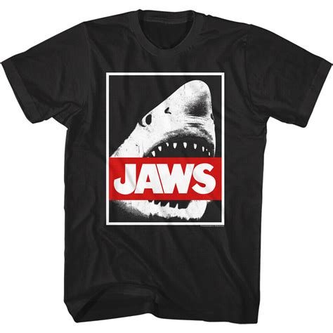 Jaws Shark Obey Parody T Shirt Graphic Horror Movie Tees