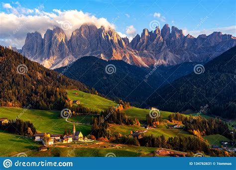 Santa Maddalena Village With Magical Dolomites Mountains