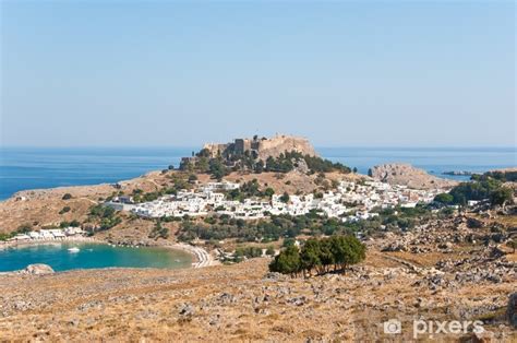 Wall Mural Overview Of Lindos On Rhodes Island Greece Pixersuk