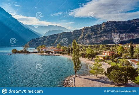 Panorama Of Torbole A Small Town On Lake Garda Italy Europa Stock