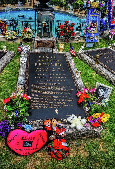 The Grave of Elvis Presley Photograph by James C Richardson