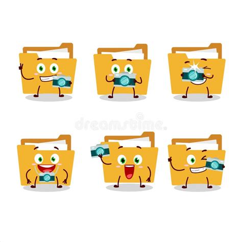 Photographer Profession Emoticon With File Folder A Cartoon Character