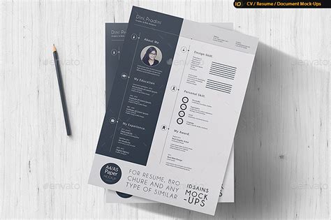 Cv Resume Mock Up By Idsains Graphicriver