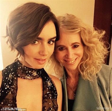 lily collins looks out of this world in plunging starry dress lily collins mom daughter dates