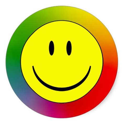 Rainbow Be Happy Smiley Face Stickers Smiley And Smileys