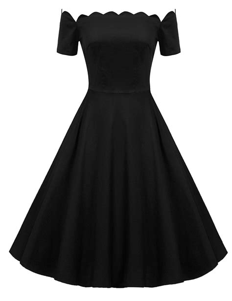 Acevog 1950s Short Sleeve Wave Point Retro Vintage Dress With Defined