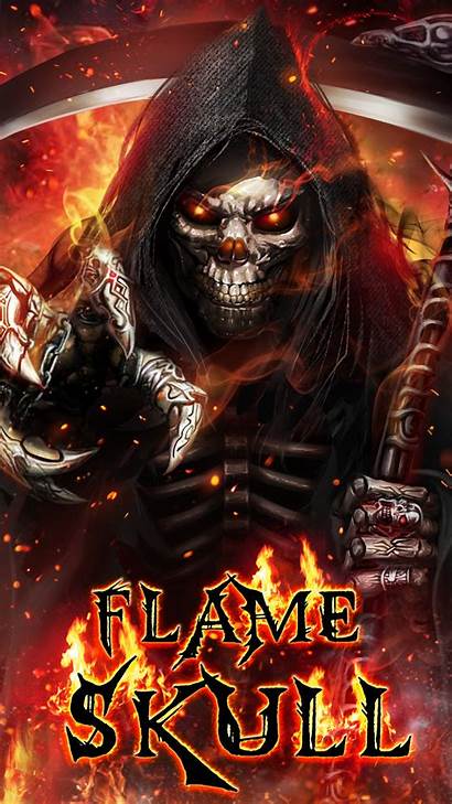 Badass Skull Reaper Grim Wallpapers Flaming Flame