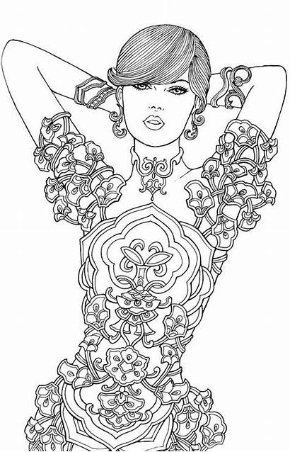 Coloring Adult Pages Woman Coloriage Colouring Printable