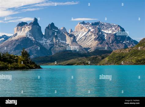 Chile Patagonia Torres Del Paine National Park Lake Pehoe Stock