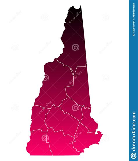 Map Of New Hampshire Stock Vector Illustration Of