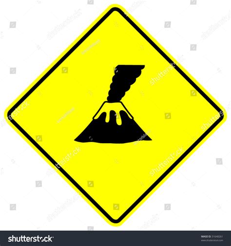 Volcano Caution Sign Stock Vector Royalty Free 31648261 Shutterstock