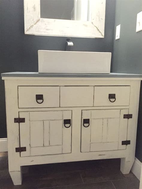 How to convert an old dresser into a bathroom vanity. Ana White | Farmhouse Bathroom Vanity Featuring Andrew ...