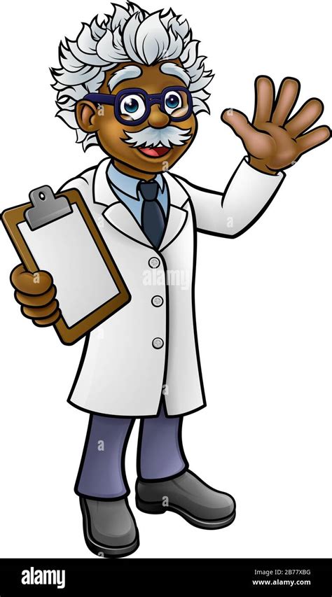 Cartoon Scientist Professor With Clipboard Stock Vector Image And Art Alamy