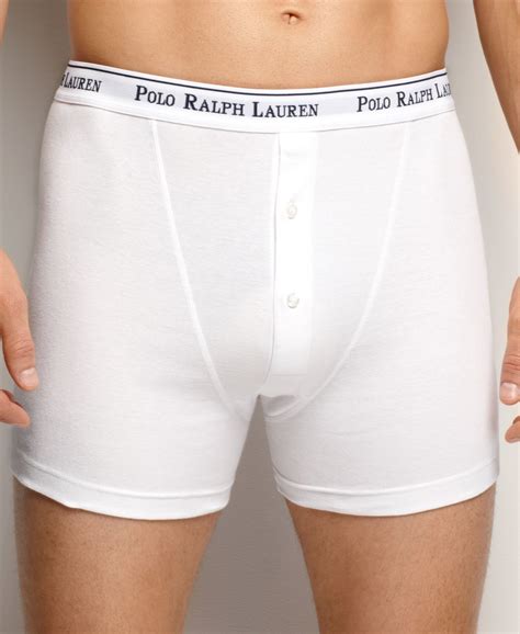 Polo Ralph Lauren Mens Underwear Signature Cotton Button Fly Boxer