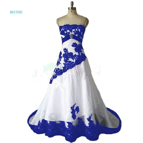 Wedding Gown Blue And White Wedding