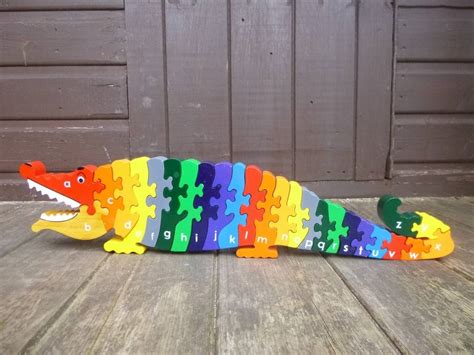 Jigsaw Large Wooden Crocodile A Z By Oodles Of Ts
