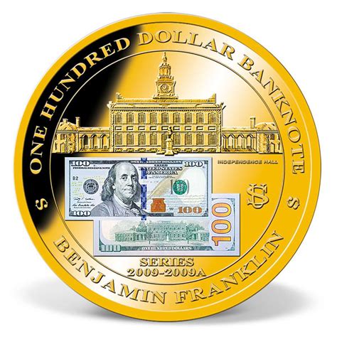 One-Hundred-Dollar Banknote Commemorative Coin | Gold-Layered | Gold | American Mint