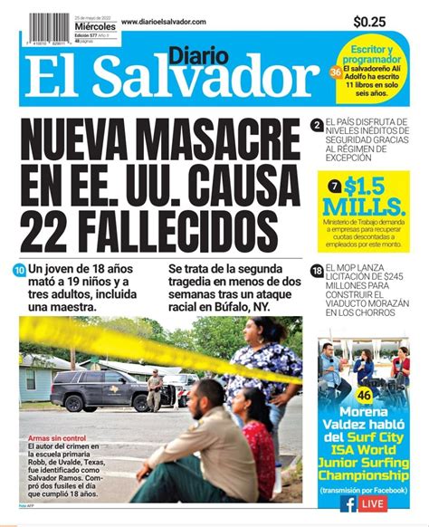 Diario El Salvador On Twitter Esta Es La Portada De Diarioelsalvador