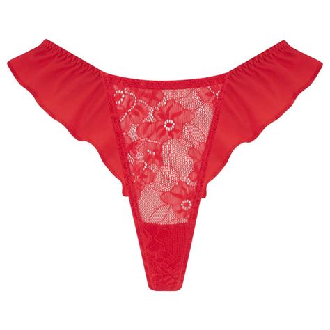 grace lace fluted edge thong red we are we wear wolf and badger
