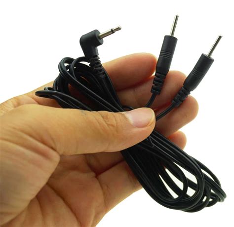 Sex Product Tens Electrodes Cables Accessories Black Wire 2 Pins Cable Electrical Stimulation