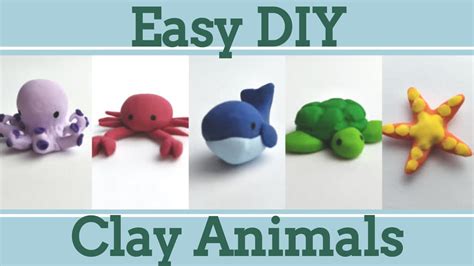 Easy Clay Animals For Beginners 1│5 In 1 Polymer Clay Tutorial Youtube