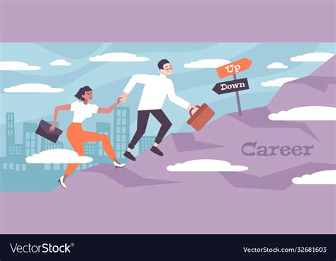 Career Advancement Flat Background Royalty Free Vector Image