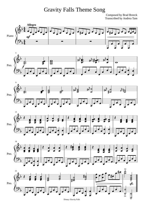 Roblox gravity falls piano sheet. Partitura para Piano "Gravity Falls Theme" | Gravity Falls ...