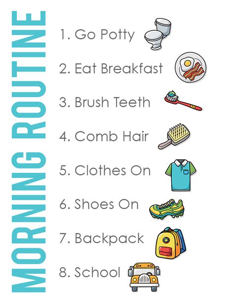Kid Friendly Back To School Morning Routine Chart See Vanessa Craft