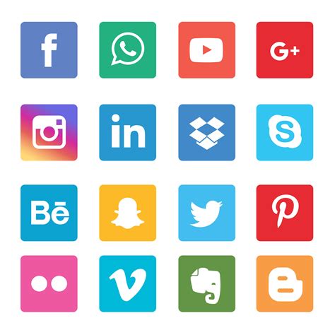 Social Media Icons Set Download Free Vectors Clipart Graphics