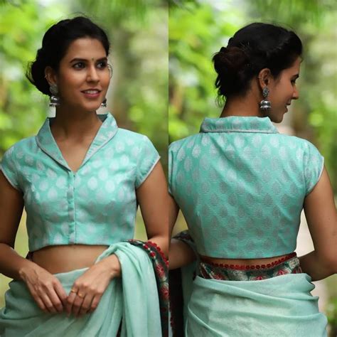 Cute Collar Blouse Blouse Designs High Neck Designer Blouse Patterns Blouse Design Models