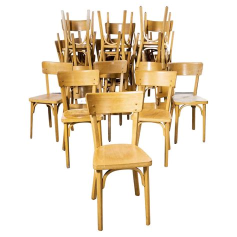 1950s French Baumann Blonde Beech Bentwood Dining Chairs Set Of Eight For Sale At 1stdibs