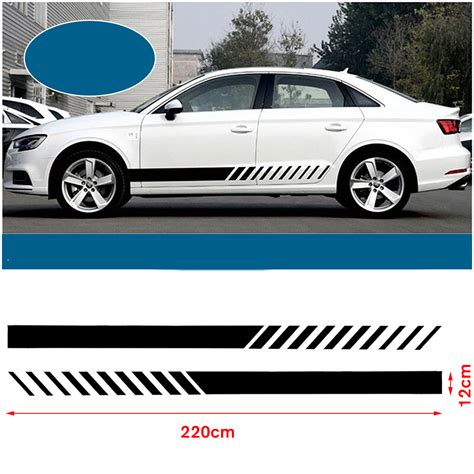 An Image Of A White Car With Black Stripes