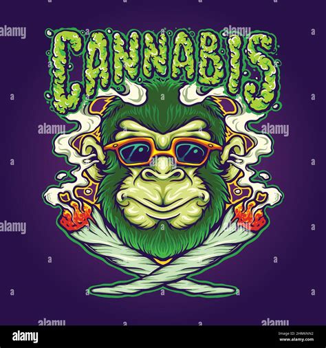 Weed Joint Cool Monkey Cannabis Vector Illustrations For Your Work Logo