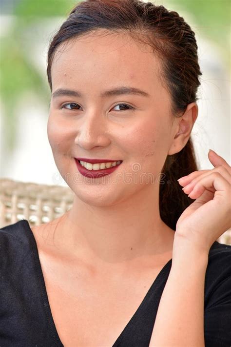 portrait of a pretty filipina adult female stock image image of grown mature 135604611