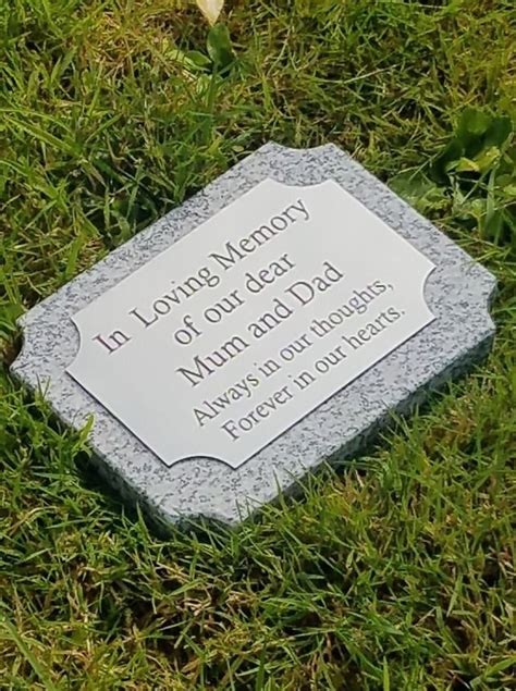 Personalised Grave Marker Engraved Grey Granite Memorial Plaque Flat