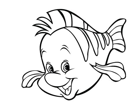 Ariel Flounder And Sebastian Coloring Pages Sketch Coloring Page