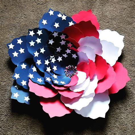 Patriotic American Flag Paper Flower (step by step with ...