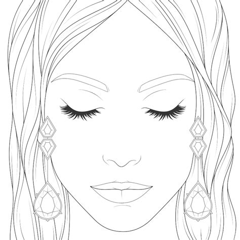 Face Coloring Pages For Makeup