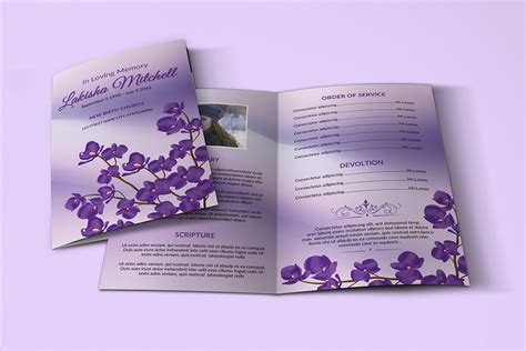 Floral Funeral Program Template 414415 Brochures Design Bundles