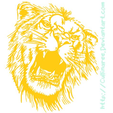 Roaring Lion - yellow - PNG by Cullinaree on DeviantArt png image