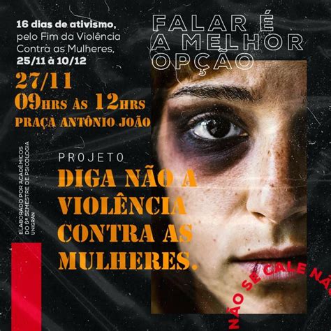Projeto Diga N O A Viol Ncia Contra As Mulheres Falar A Melhor Op O Di Rio Itapor