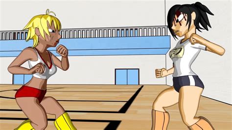 Girls Fighting Cartoon