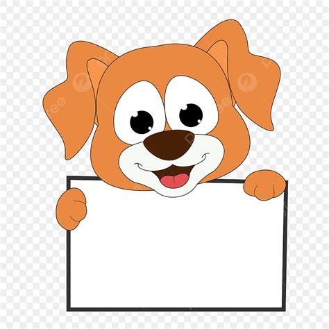Holding Board Clipart Vector Cute Dog Cartoon Hold White Board Dog