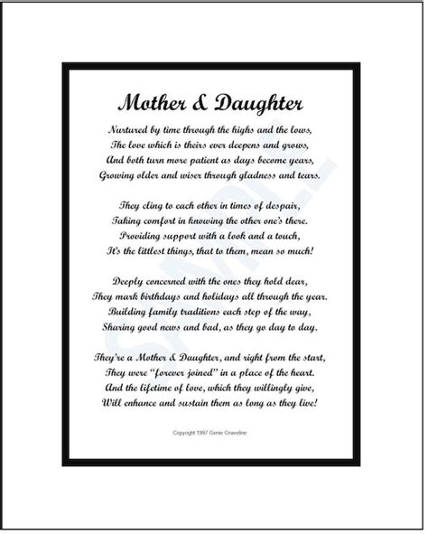 Mother Daughter Relationship Poems