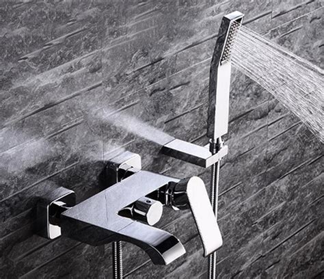 Wall Mounted Bathtub Faucet With Hand Shower Waterfall Bath Faucet