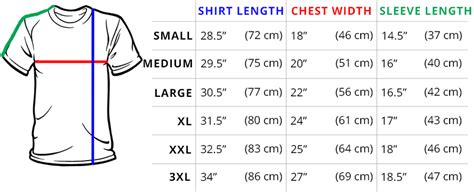 Shirt Size In Cm Ar