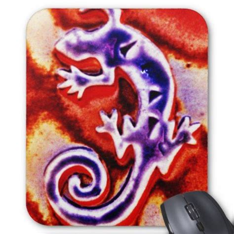 Funky Blue Purple Orange Lizard Gecko Southwestern Mouse Pad Zazzle