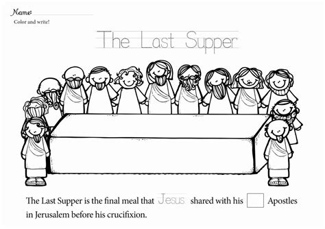 The Last Supper Coloring Page Fresh The Constant Kindergartener