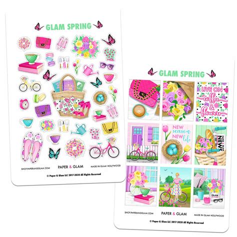 Glam Spring Digital Planner Stickers Paper And Glam Planners