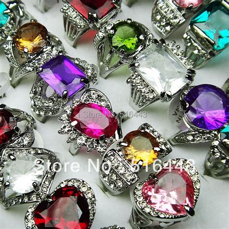a 111 10pcs wholesale jewelry lots cubic zircon rhinestones silver plated fashion mix style